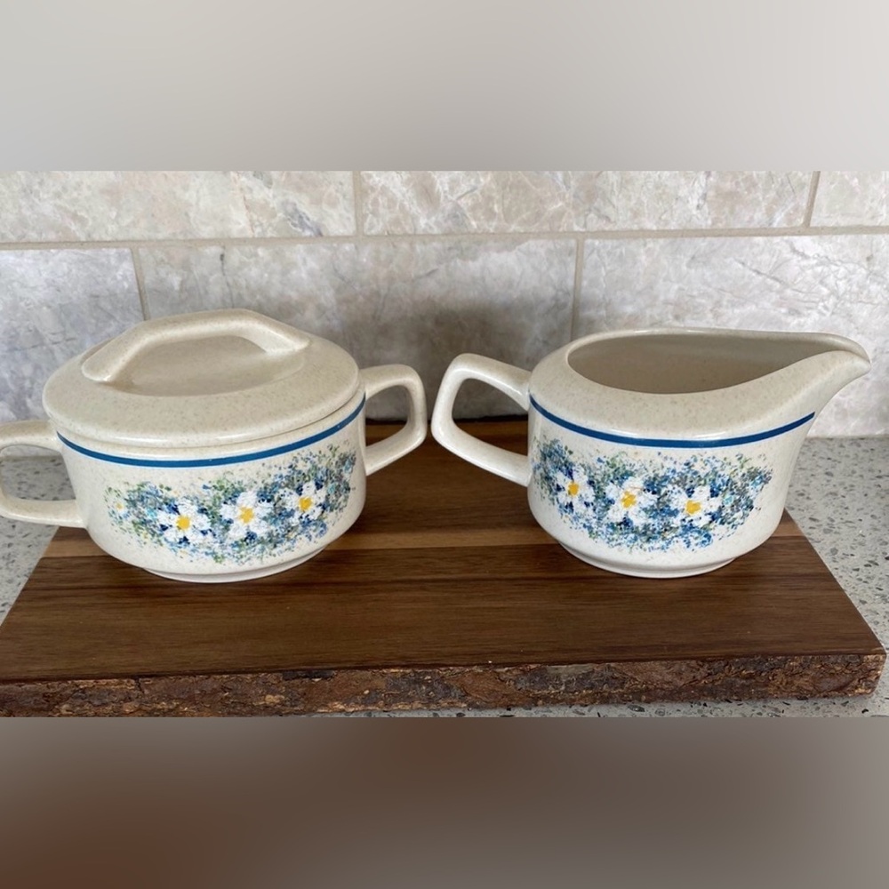 Vintage Lenox TemperWare Dewdrops Creamer and Covered Sugar Bowl Set